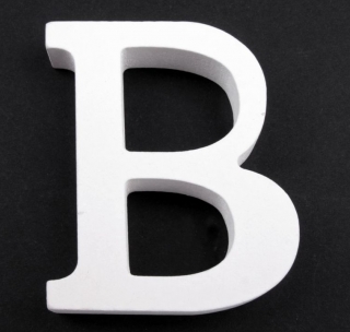Drevené písmeno "B" biele 8cm