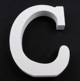 Drevené písmeno "C" biele 8cm
