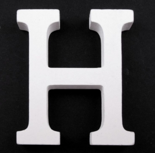 Drevené písmeno "H" biele 8cm