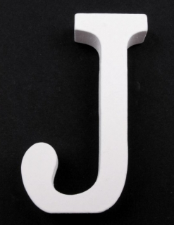 Drevené písmeno "J" biele 8cm