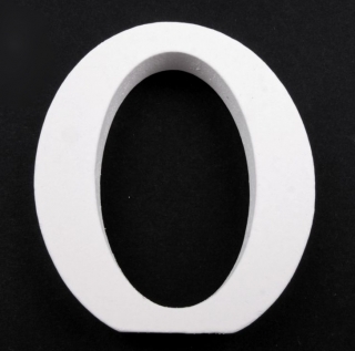 Drevené písmeno "O" biele 8cm